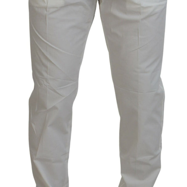 Dolce & Gabbana White Cotton Skinny Chino Pants