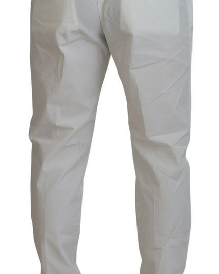 Dolce & Gabbana White Cotton Skinny Chino Pants