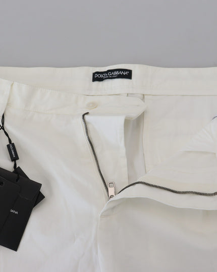 Dolce & Gabbana White Cotton Skinny Chino Pants
