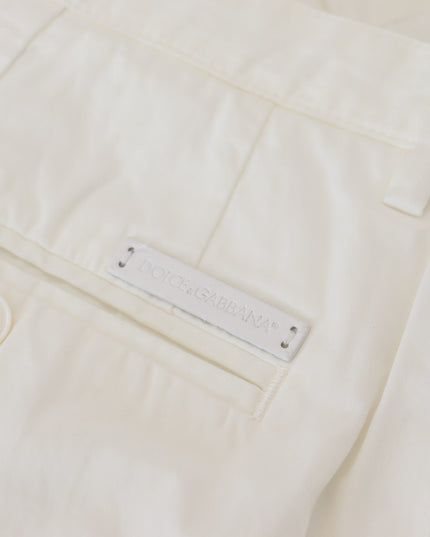 Dolce & Gabbana White Cotton Skinny Chino Pants