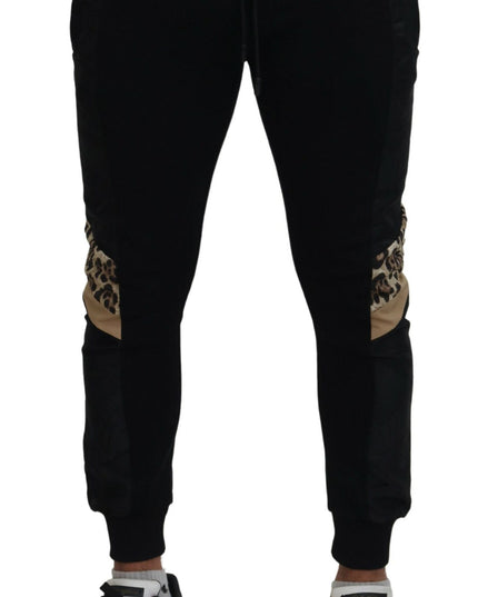 Dolce & Gabbana Black Polyester Skinny Jogger Men Pants