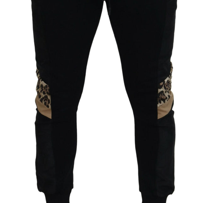 Dolce & Gabbana Black Polyester Skinny Jogger Men Pants