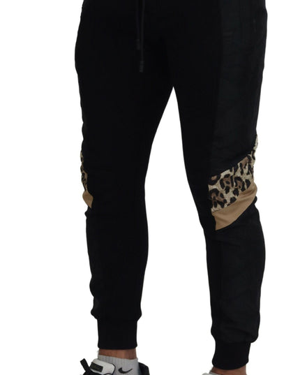Dolce & Gabbana Black Polyester Skinny Jogger Men Pants