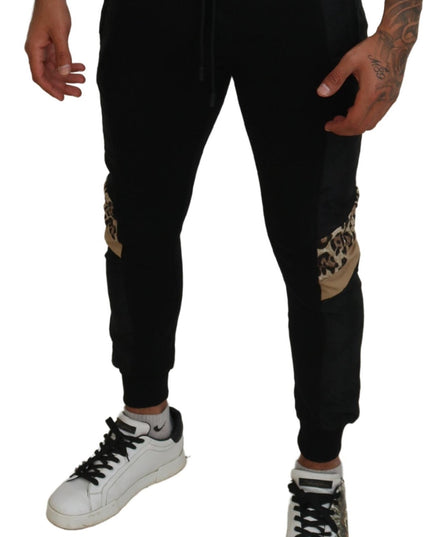 Dolce & Gabbana Black Polyester Skinny Jogger Men Pants