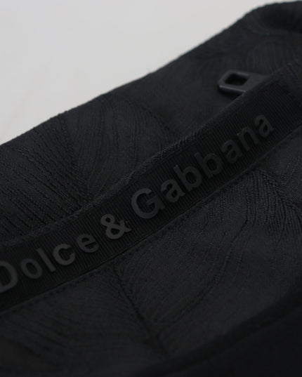 Dolce & Gabbana Black Polyester Skinny Jogger Men Pants