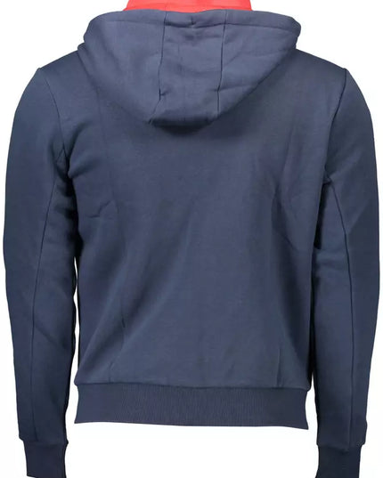 U.S. POLO ASSN. Chic Blue Hooded Zip Sweatshirt - Embroidered Detail