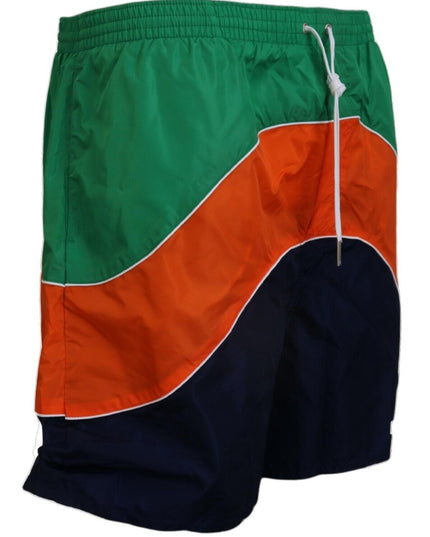 Dsquared² Multicolor Logo Print Men Beachwear Swimwear Short