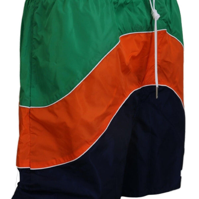 Dsquared² Multicolor Logo Print Men Beachwear Swimwear Short