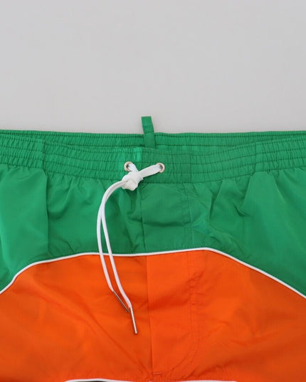 Dsquared² Multicolor Logo Print Men Beachwear Swimwear Short