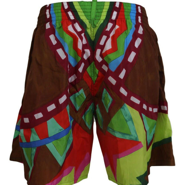 Dsquared² Multicolor Printed Men Beachwear Swimwear Short