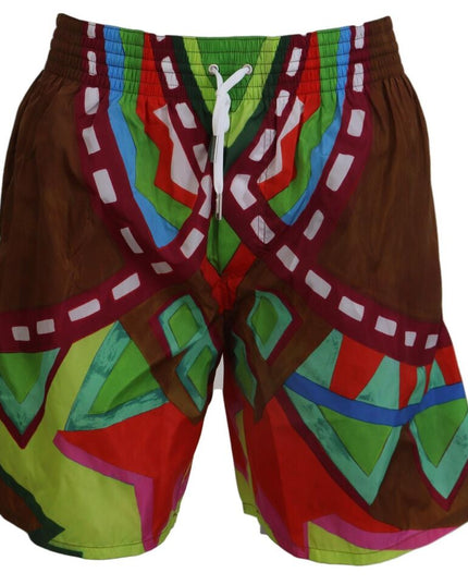 Dsquared² Multicolor Printed Men Beachwear Swimwear Short