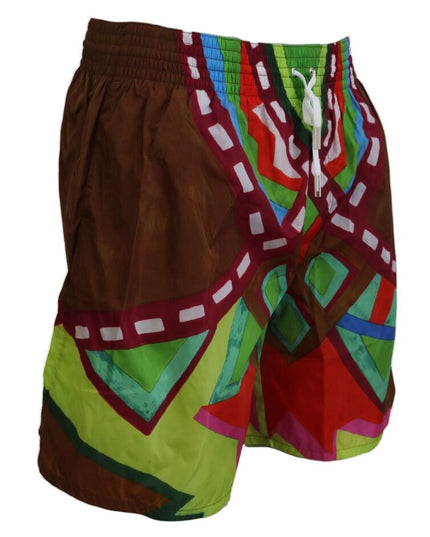 Dsquared² Multicolor Printed Men Beachwear Swimwear Short