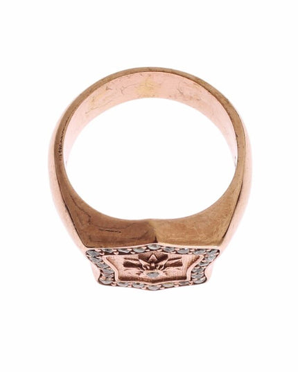 Nialaya Pink Gold 925 Silver Authentic Clear Ring