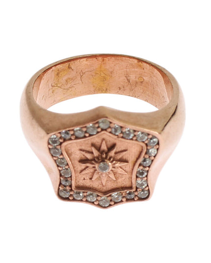 Nialaya Pink Gold 925 Silver Authentic Clear Ring