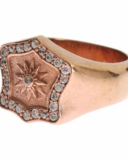 Nialaya Pink Gold 925 Silver Authentic Clear Ring