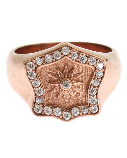 Nialaya Pink Gold 925 Silver Authentic Clear Ring