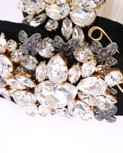 Dolce & Gabbana Black Crystal White Hair Parrucchiera Headband Diadem