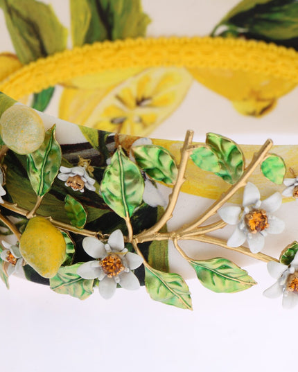 Dolce & Gabbana Yellow Lemons Sicily Crystal Diadem Tiara Headband