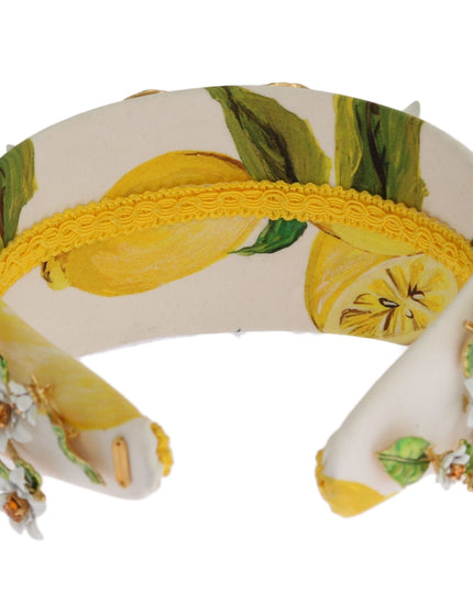Dolce & Gabbana Yellow Lemons Sicily Crystal Diadem Tiara Headband