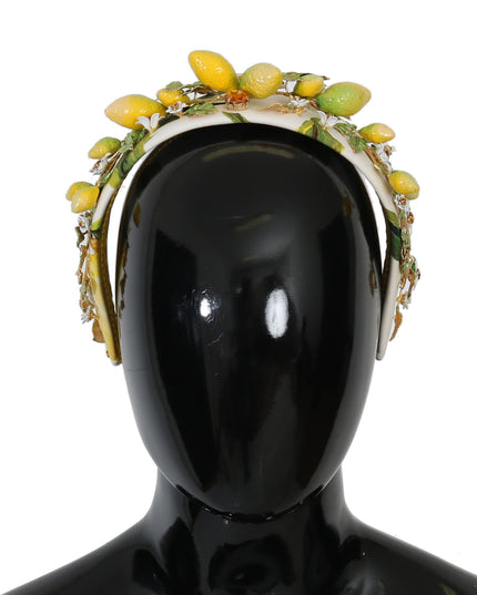 Dolce & Gabbana Yellow Lemons Sicily Crystal Diadem Tiara Headband