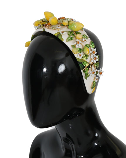 Dolce & Gabbana Yellow Lemons Sicily Crystal Diadem Tiara Headband