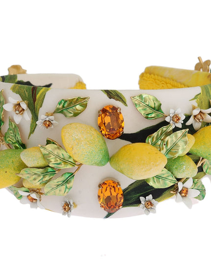 Dolce & Gabbana Yellow Lemons Sicily Crystal Diadem Tiara Headband