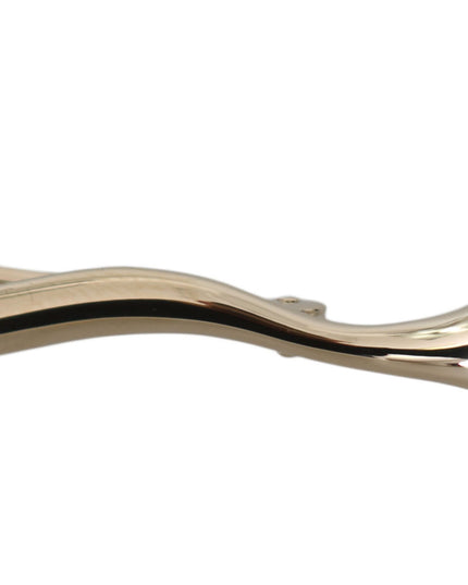 Dolce & Gabbana Silver Brass Crystal Spilla Serpente Brooch Pin