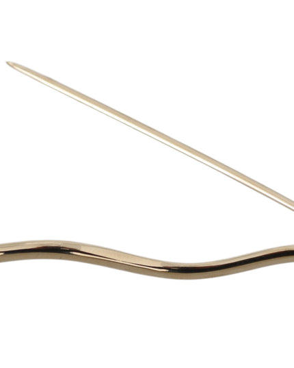 Dolce & Gabbana Silver Brass Crystal Spilla Serpente Brooch Pin