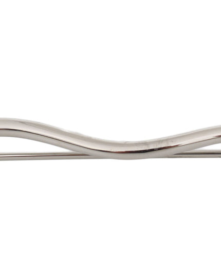 Dolce & Gabbana Silver Brass Crystal Spilla Serpente Mens Brooch Pin