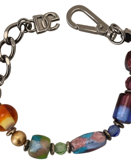 Dolce & Gabbana multicolor Silver Chain Brass Beaded Lobster Clasp Bracelet