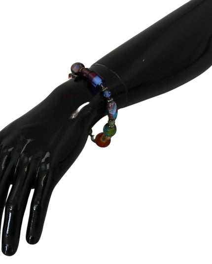 Dolce & Gabbana multicolor Silver Chain Brass Beaded Lobster Clasp Bracelet
