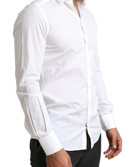 Dolce & Gabbana White MARTINI Cotton Dress Formal Shirt