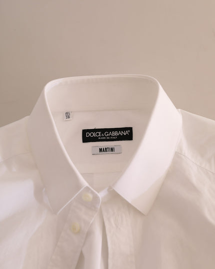 Dolce & Gabbana White MARTINI Cotton Dress Formal Shirt