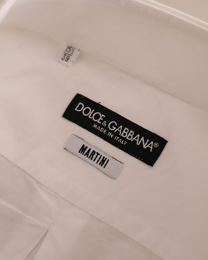 Dolce & Gabbana White MARTINI Cotton Dress Formal Shirt