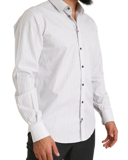 Dolce & Gabbana White MARTINI Cotton Stripe Dress Formal Shirt
