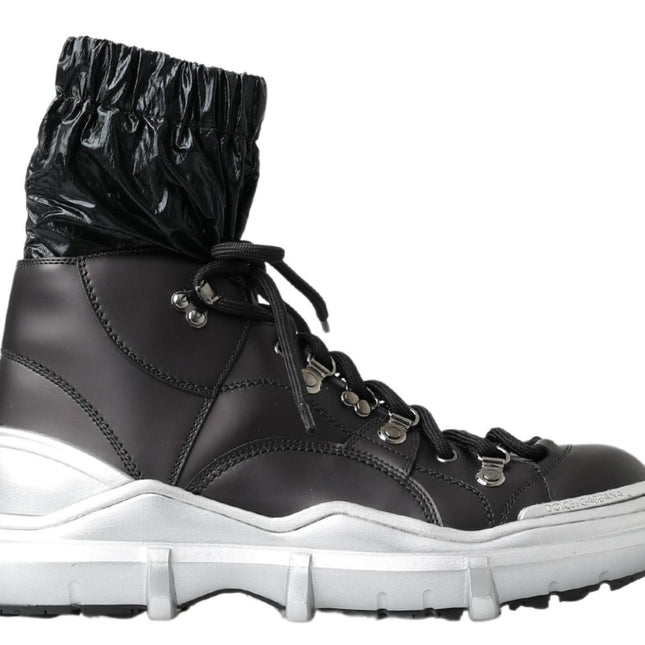Dolce & Gabbana Black Nylon Galileo High Top Sneakers Shoes