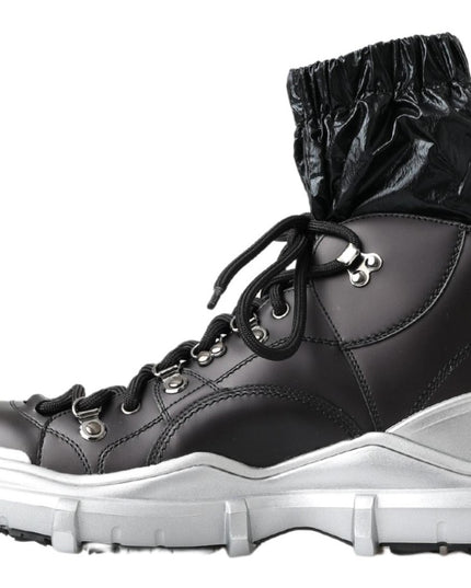 Dolce & Gabbana Black Nylon Galileo High Top Sneakers Shoes