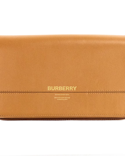 Burberry Grace Small Nutmeg Smooth Leather Flap Crossbody Clutch Handbag Purse