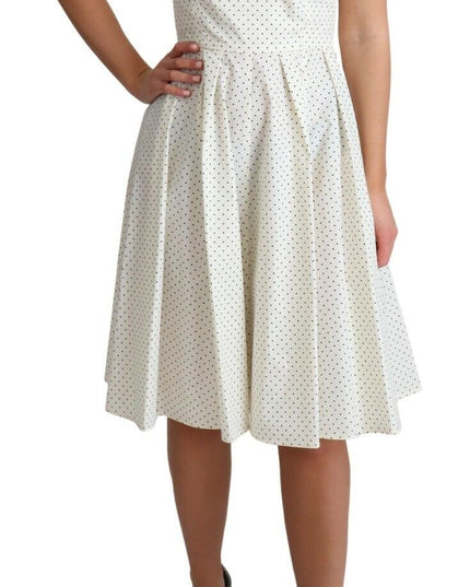 Dolce & Gabbana White Polka Dotted Cotton A-Line Dress