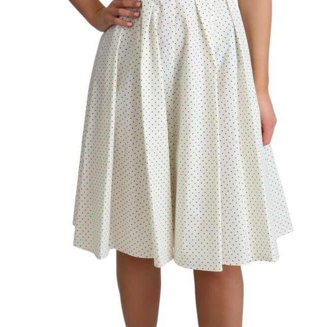 Dolce & Gabbana White Polka Dotted Cotton A-Line Dress