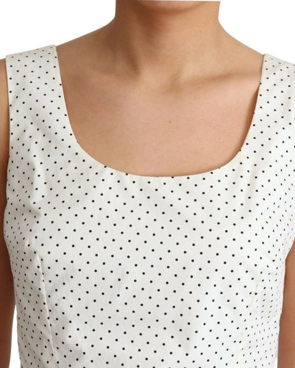 Dolce & Gabbana White Polka Dotted Cotton A-Line Dress