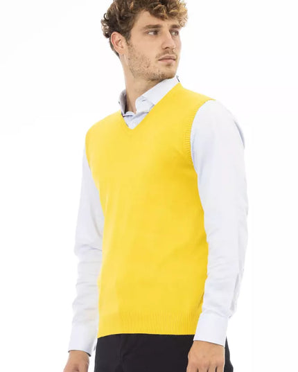 Alpha Studio Yellow Viscose Men Jacket