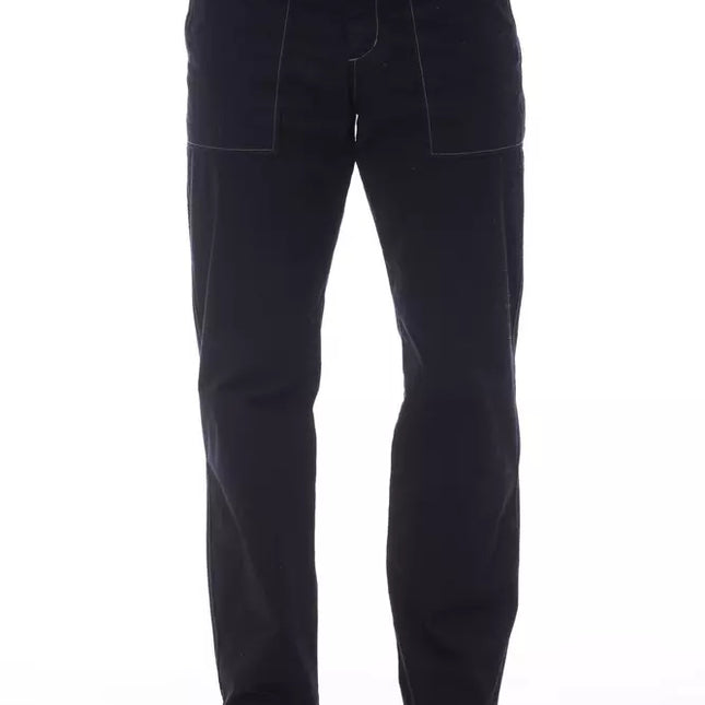 Alpha Studio Blue Cotton Men's Pant