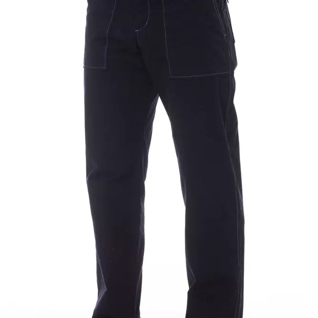Alpha Studio Blue Cotton Men's Pant