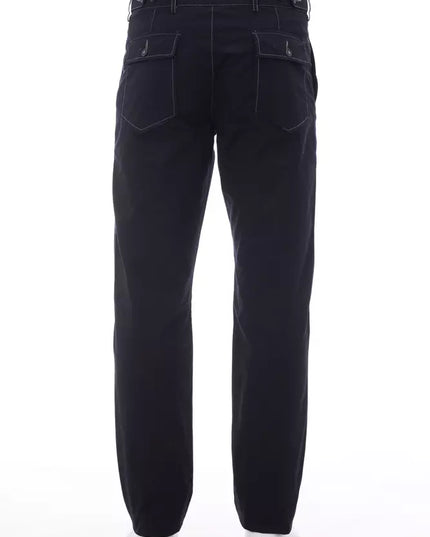 Alpha Studio Blue Cotton Men Pant