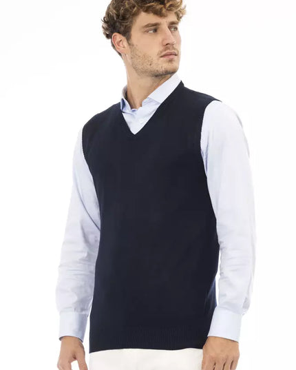 Alpha Studio Blue Viscose Men's Jacket