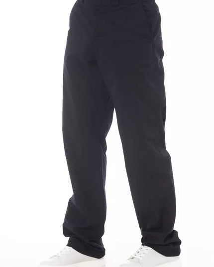 Alpha Studio Blue Cotton Men Pant