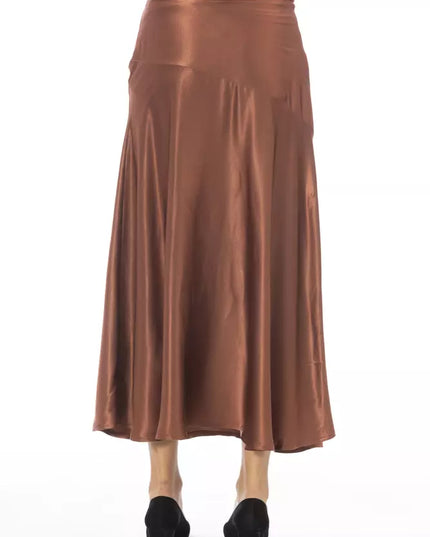 Alpha Studio Brown Viscose Women Skirt