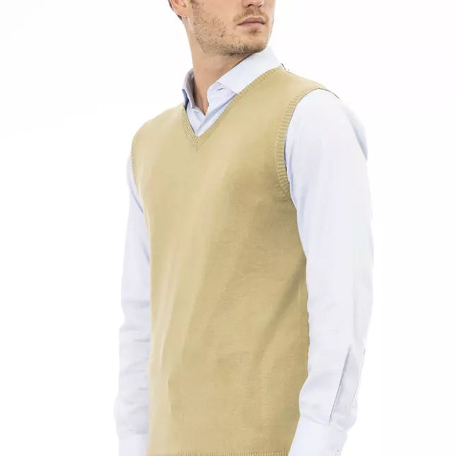 Alpha Studio Beige Viscose Men Jacket