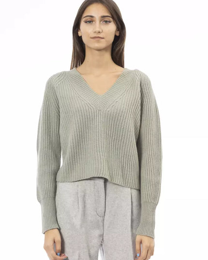 Alpha Studio Green Wool Women Sweater